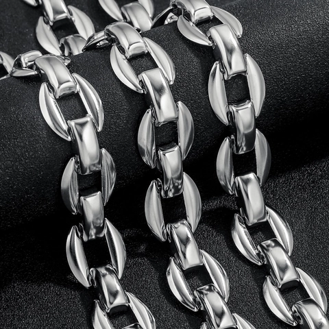 DIY Grobe Kette Aus Edelstahl Für Schmuckherstellung Halskette Armband Zubehör Hochglanzpoliert Industrie Große Brötchen Kettenglied