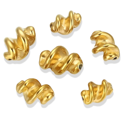 Perline a Spirale Irregolare in Acciaio Inossidabile per Creazione Gioielli Stile Barocco Distanziatori Metallici per Bracciale Collana Fai da Te