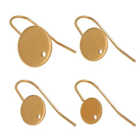 Stainless Steel Round Disk Weld Earring Posts DIY Earring Findings Jewelry Making Accessories Gold Steel Color Parts