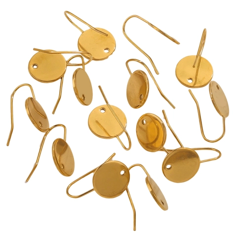 Stainless Steel Round Disk Weld Earring Posts DIY Earring Findings Jewelry Making Accessories Gold Steel Color Parts