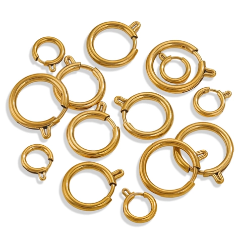 Edelstahl Rund Federring Verschlüsse Vakuum 18K Gold Silber DIY Schmuckverbinder Für Halskette Armband Zubehör