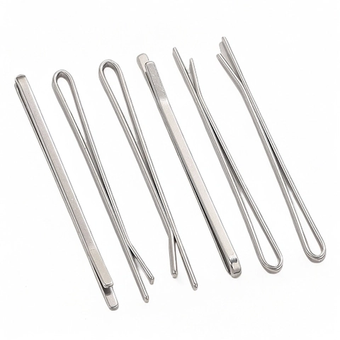 Horquillas Planas de Acero Inoxidable Minimalistas para Mujer DIY Estilismo de Cabello Clips de Metal Plateado Accesorios