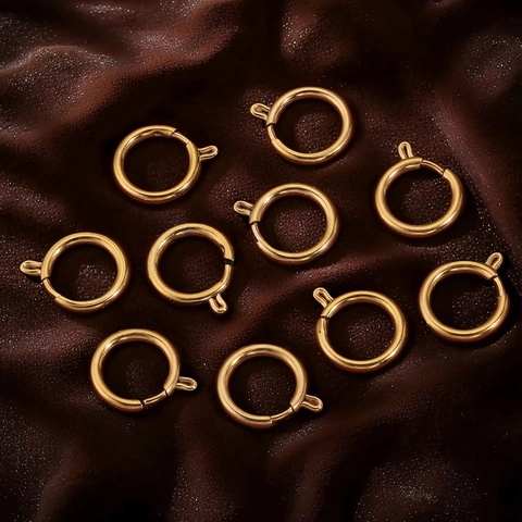 Edelstahl Rund Federring Verschlüsse Vakuum 18K Gold Silber DIY Schmuckverbinder Für Halskette Armband Zubehör