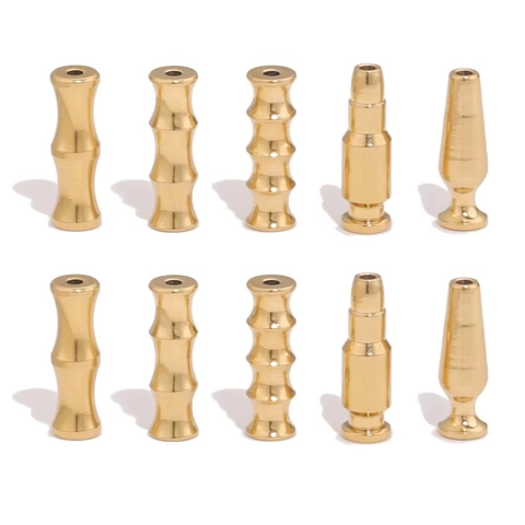 Perline Distanziatrici a Nodo di Bambù in Acciaio Inossidabile per Accessori per la Creazione di Gioielli Fai-da-Te Perline Sciolte Cilindriche Placcate Oro Argento