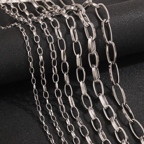Stainless Steel Oval Link Chain O-Chain For DIY Jewelry Making Extension Chain Bracelet Necklace Accessories Style