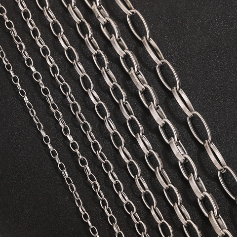 Stainless Steel Oval Link Chain O-Chain For DIY Jewelry Making Extension Chain Bracelet Necklace Accessories Style