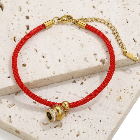 Edelstahl Anhänger Eimer Karabinerverschluss Geflochtenes Rotes Schwarzes Kordelarmband Für DIY Schmuckherstellung Handseil Uniseks Geschenk