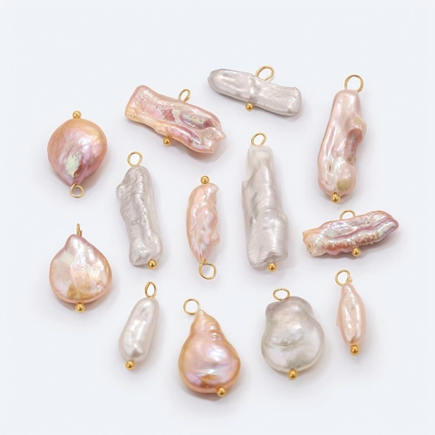 Natural Baroque Freshwater Pearl Pendant Gold Plated Stainless Steel Findings For DIY Necklace Earring Jewelry Making Accessory