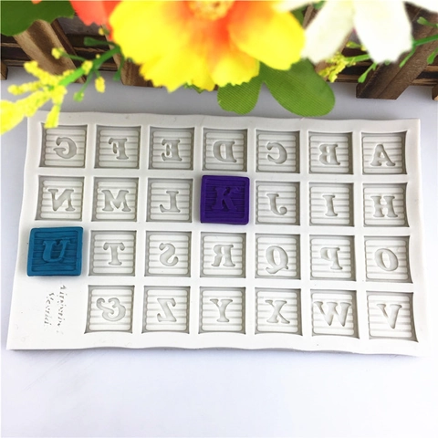 DIY Großbuchstaben Englisch Alphabet Silikonform Für Fondant Kuchen Schokolade Gestreifte Textur Backen Dekorationswerkzeug