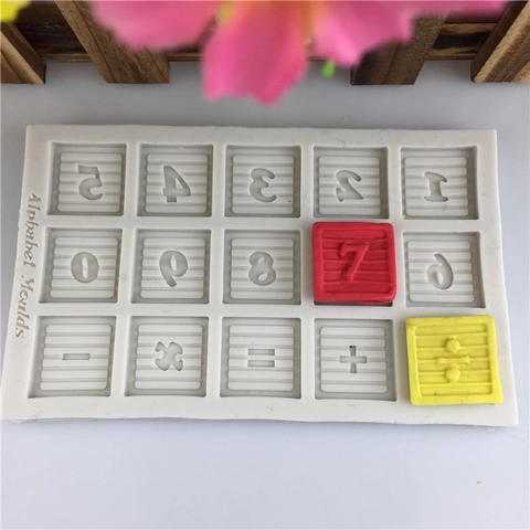Zahlen Mathematik Symbol Silikonform 0-9 Addition Subtraktion Multiplikation Division Für DIY Backen Kuchen Schokolade
