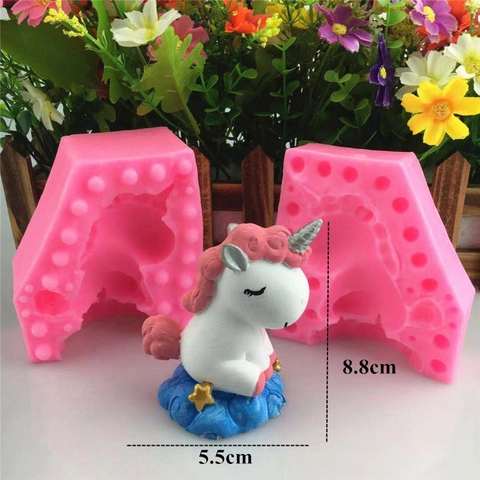 3D Zittende Eenhoorn Siliconen Vorm Handgemaakte Taart Decoratie Tool Voor Fondant Chocolade DIY Bakken Craft Vorm