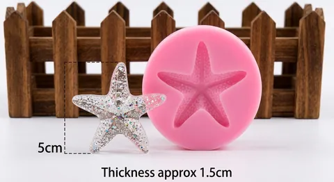Stampo in Silicone a Forma di Stella Marina DIY Stile Marino per Torte Cioccolato Fondente Strumenti da Forno Rosa