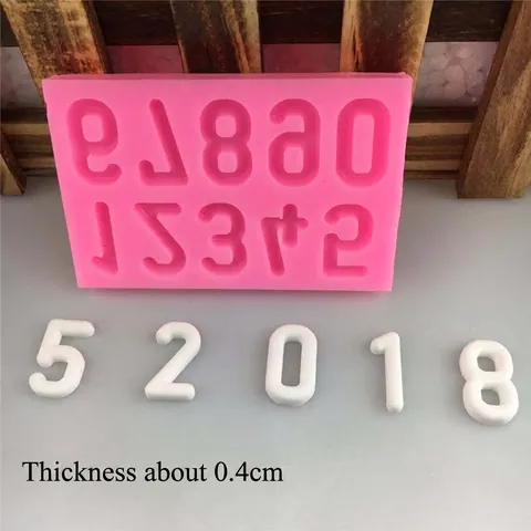 DIY Arabic Number Silicone Mold For Cake Fondant Chocolate Baking Decorating Tool Pink Flexible Small Silicone Baking Mold