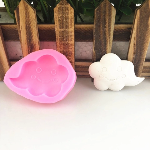 Schattige Glimlach Wolk Gezicht Siliconen Vorm Voor Fondant Taart Chocolade Bakken Decoratie Wolkvorm Bakvorm