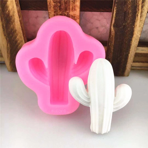 DIY Cactus Succulent Silicone Mold For Fondant Cake Decoration Handmade Chocolate Soap Plaster Crafting Pink Baking Tool