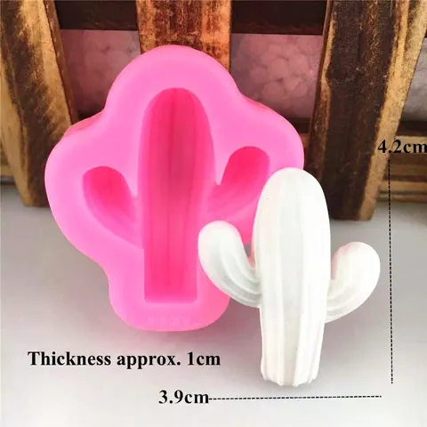 DIY Cactus Succulent Silicone Mold For Fondant Cake Decoration Handmade Chocolate Soap Plaster Crafting Pink Baking Tool