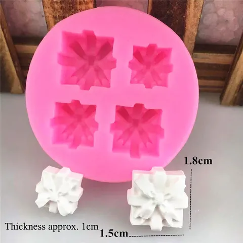 Silikonform Kiefernzapfen Geschenkbox Schleife Form Rosa Fondant Kuchendekoration Werkzeuge DIY Schokolade Harz Backform