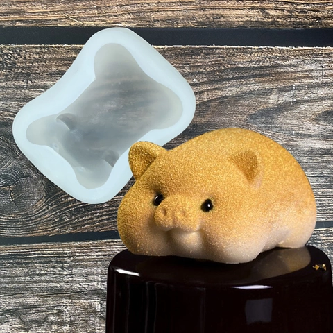 DIY Pig Shaped Silicone Mold For Cake Mousse Chocolate Soap Candle Making 3D Animal Design Non-Stick Bakeware Molding Tool