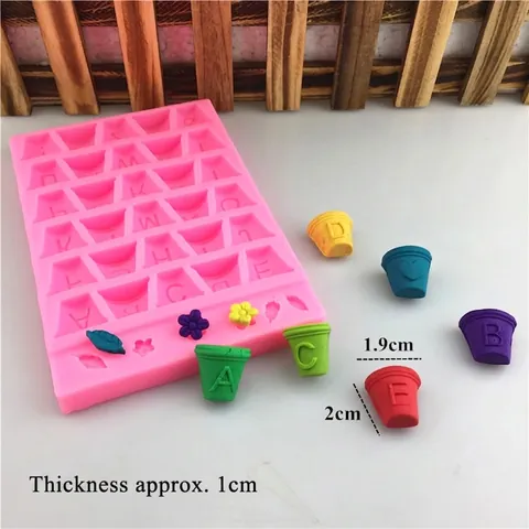 Molde Silicona Letras Alfabeto Flor Hoja Herramienta Decoración Pasteles Fondant Para Chocolate Dulces Jabón Artesanía Rosa Molde Repostería