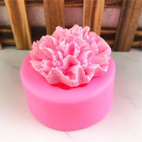 3D Anjer Bloem Siliconen Vorm Voor DIY Fondant Taart Decoreren Handgemaakte Zeep Geurkaars Gips Hars Craft Tool