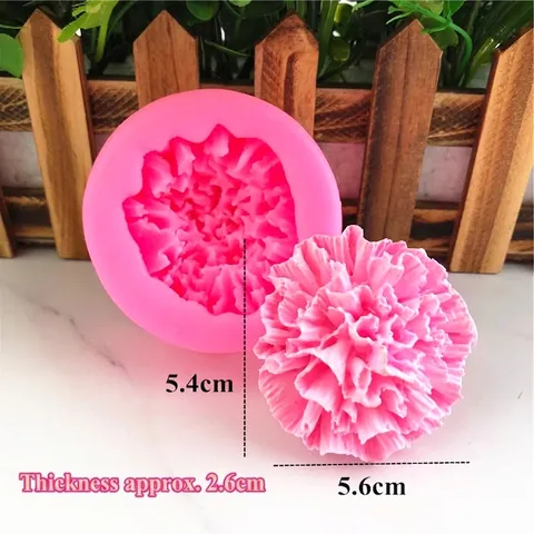 3D Anjer Bloem Siliconen Vorm Voor DIY Fondant Taart Decoreren Handgemaakte Zeep Geurkaars Gips Hars Craft Tool