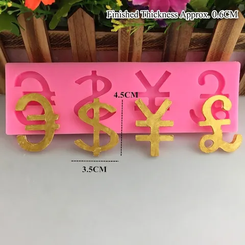 DIY Siliconen Valutasymbolen Vorm Voor Fondant Taart Chocolade Zeep Sugarcraft Geldteken € $ ¥ £ Bakkerij Tool