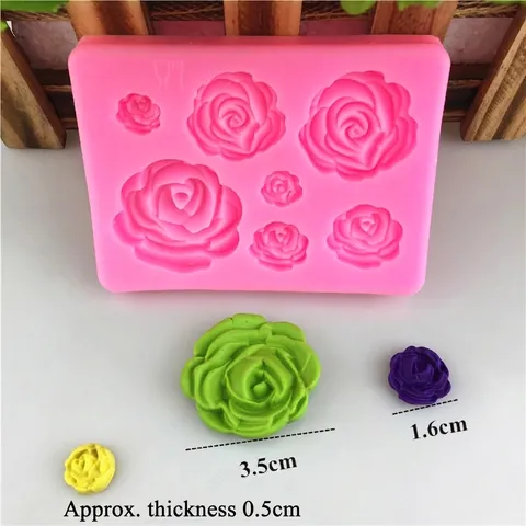 DIY Roos Bloem Siliconen Bakvorm Roze Meerdere Maten Rozen Fondant Taart Decoratie Gereedschap Voor Bakken Chocolade Klei Zeep Knutselen