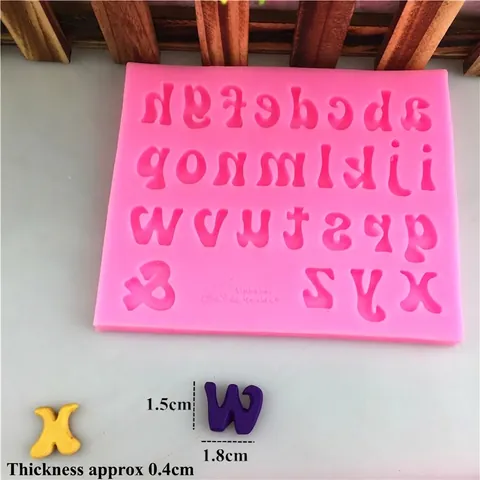Rosa Kleingeschriebenes Alphabet Silikonform Für DIY Schokolade Fondant Kuchendekoration Backwerkzeuge 26 Buchstaben Und Symbole
