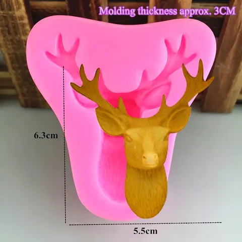 Hertenkop Siliconen Vorm DIY Hars Gips Bakken Fondant Hertenvorm Taart Decoratie Gereedschap Chocolade Handgemaakte Vorm