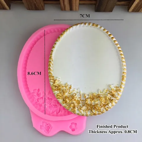 DIY Oval Blumenkranz Fotorahmen Silikonform Rosenrelief Bordüre Für Fondant Kuchen Backen Harz Handwerk DIY Seife Schokolade Dekorieren