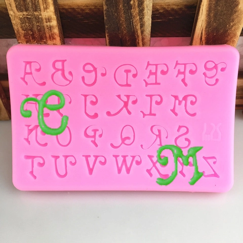 Mini Moule en Silicone Lettres de L'Alphabet Majuscules pour Décoration de Gâteau Fondant Chocolat Savon Outil de Moulage