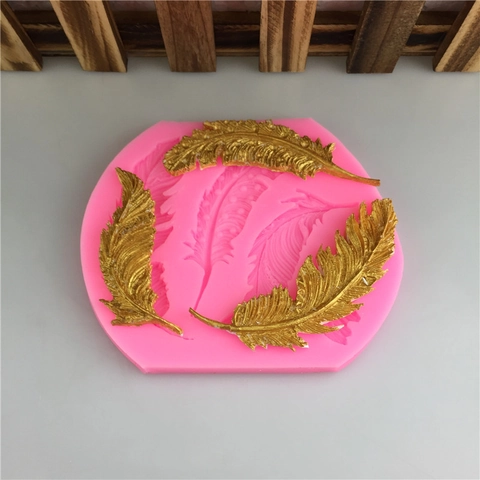 Feather Shape Silicone Mold DIY Baking Fondant Chocolate Soap Aroma Gypsum Clay Resin Craft Cake Decorating Tool