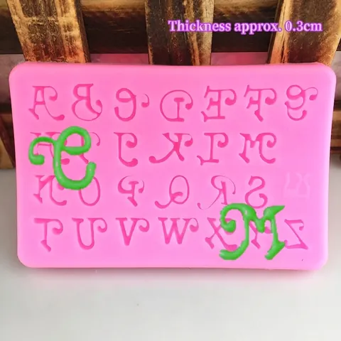 Mini Moule en Silicone Lettres de L'Alphabet Majuscules pour Décoration de Gâteau Fondant Chocolat Savon Outil de Moulage