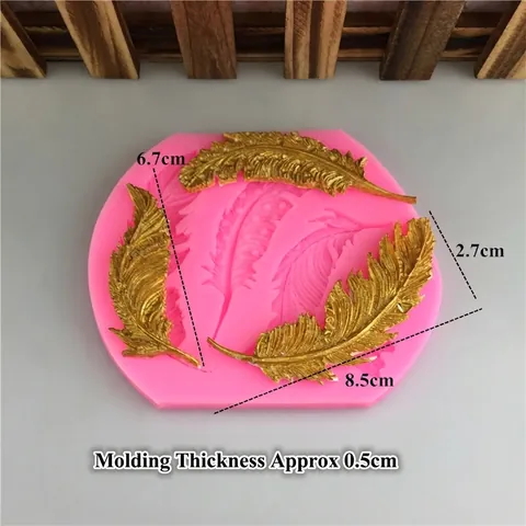 Feather Shape Silicone Mold DIY Baking Fondant Chocolate Soap Aroma Gypsum Clay Resin Craft Cake Decorating Tool