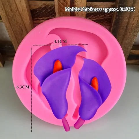 Calla Lily Shape Silicone Mold Flower Fondant Cake Mold For Chocolate Candy Baking DIY Handmade Soap Resin Crafting Tool