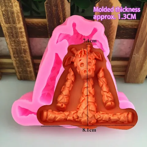 Cartoon Giraffe Geformte Silikonform DIY 3D Tier Kuchen Dekorationswerkzeug Für Schokolade Fondant Zuckerhandwerk Backform Rosa