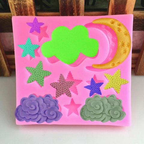 DIY Silikon Kuchenform Stern Mond Wolke Form Für Fondant Schokolade Seife Handgefertigt DIY Handwerk Backen Dekoration Werkzeug
