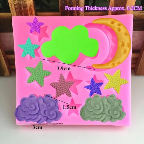 DIY Silikon Kuchenform Stern Mond Wolke Form Für Fondant Schokolade Seife Handgefertigt DIY Handwerk Backen Dekoration Werkzeug