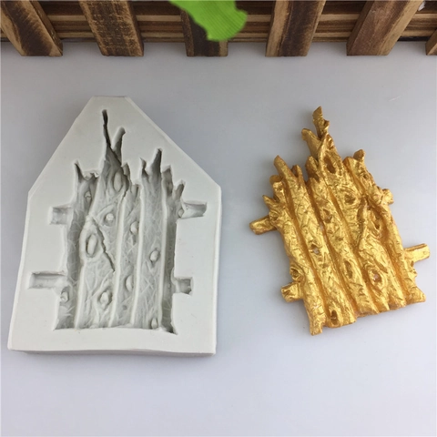 Bamboo Fence Texture Silicone Mold For Fondant Cake Decoration Chocolate Wood Grain DIY Baking Tool 3D Embossing Mat Craft Mold