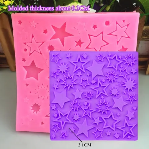 DIY Sternform Silikonform Mehrere Größen Fünfzackiger Stern Fondant Schokolade Kuchen Dekorieren Werkzeug Backform Für Handwerk
