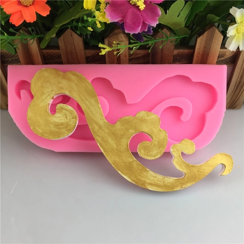 Chinese Lucky Cloud Shape Silicone Mold For Fondant Cake Chocolate Baking Decoration DIY Crafting Tool Pink