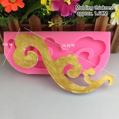 Chinese Lucky Cloud Shape Silicone Mold For Fondant Cake Chocolate Baking Decoration DIY Crafting Tool Pink