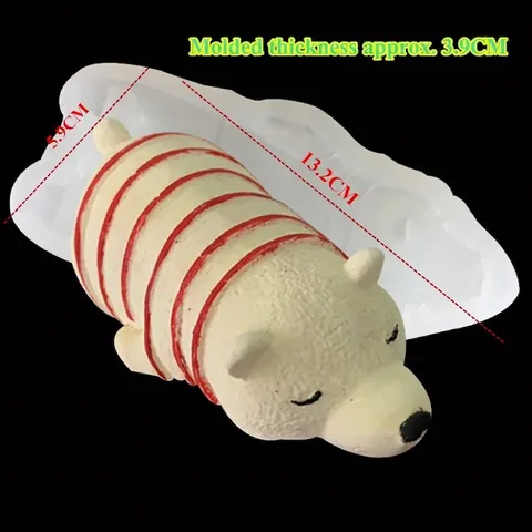 3D Slapende Ijsbeer Siliconen Vorm Voor DIY Taart Mousse Ijs Gelei Pudding Dessert Decoratie Bakgereedschap Wit
