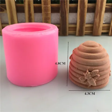 3D Bienen Bienenwabe Silikonform Für DIY Handgemachte Seife Kerzenherstellung Ton Handwerk Backwerkzeug Zylinder Rosa Form