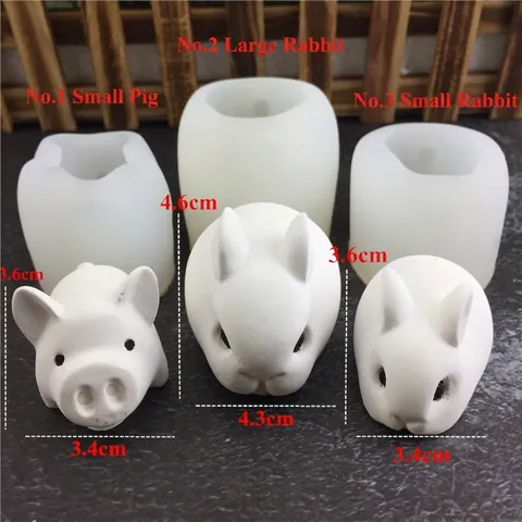 3D Animal Silicone Mold For Cake Chocolate Mousse Pudding Rabbit Pig Shape DIY Handmade Fondant Soap Candle Craft Mold
