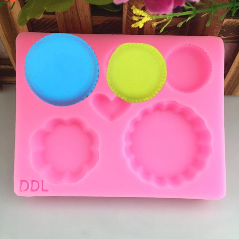 Stampo in Silicone DIY per Waffle Macaron Cuore Tondo Fiore Strumento per Dolci per Pasticceria Artigianato Rosa