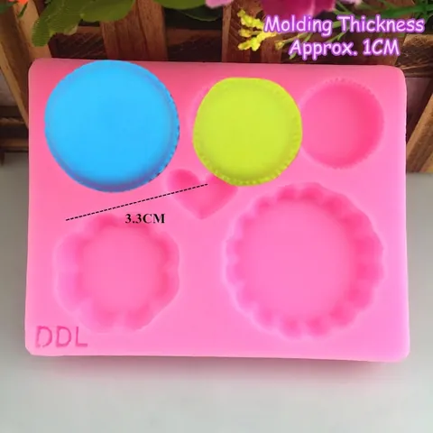 Stampo in Silicone DIY per Waffle Macaron Cuore Tondo Fiore Strumento per Dolci per Pasticceria Artigianato Rosa
