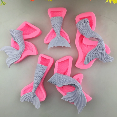 Zeemeerminstaart Siliconen Bakvorm Flexibele Marine Thema Visschubben Fondant Vorm Voor DIY Chocolade Suikerwerk Decoratie