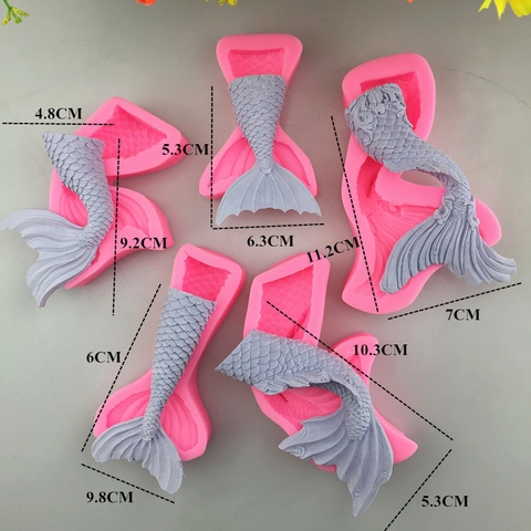Zeemeerminstaart Siliconen Bakvorm Flexibele Marine Thema Visschubben Fondant Vorm Voor DIY Chocolade Suikerwerk Decoratie