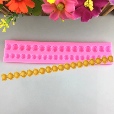 Silicone Fondant Mold Pearl Bead Chain Lace Border Cake Decorating Tools For DIY Chocolate Sugar Craft Baking Mold Border Tray